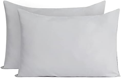 TILLYOU Toddler Pillowcase 2 Pack with Envelope Closure,13" x 18" Silky Soft Microfiber Travel Kids Pillow Cases for Boys and Girls,Gray