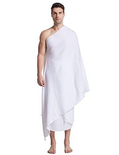 Ihram for Umrah Men Umrah Essentials - 2-Piece Ihram Set Comfortable and Breathable Men's Ihram for Hajj & Umrah 78.8 x 39.4 Inches