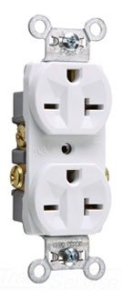 Pass & Seymour 5850-W Duplex Receptacle 250 Volt 20 Amp 2-Pole 3-Wire NEMA 6-20R Wall Mount White