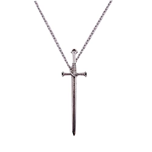 Stainless Steel Chain Pendant Necklace for Men and Women Medieval Rennaissance Pendant Necklace (silver)