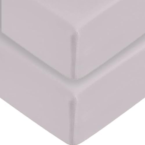 2 x Extra Deep Fitted Sheet 40cm 16 Inch - Non Iron Easy Care Soft Brushed Microfibre Fabric Shrinkage and Fade Resistant, Silver-4ft Small double — image 1