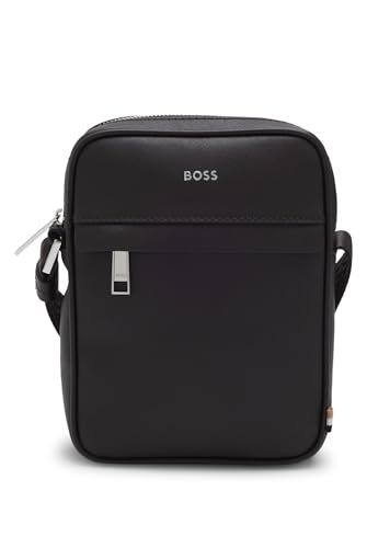 BOSS Zair NS Zip Reporter - Bolso para hombre con rayas y logotipo, marrón oscuro, 3545 Kubikzentimeter