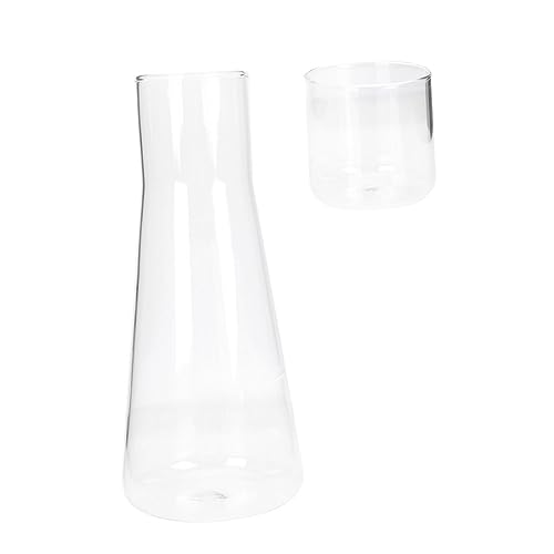 Amosfun Jarra de vidrio transparente multifunción apta para alimentos, jarra de agua de gran capacidad, jarra de agua para mesita de noche, accesorio para el hogar para bebidas azucareras y