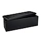 Relaxdays Faltbare Sitzbank HxBxT 38 x 114 x 38 cm, XL Kunstleder Sitztruhe, Aufbewahrungsbox mit Stauraum, schwarz
