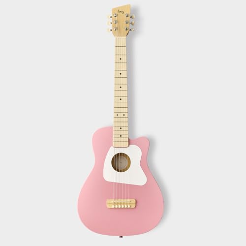Image of Loog Pro 6 Acoustic kids real guitar for Beginners Compact size Ages 9+ Learning app and Lessons included