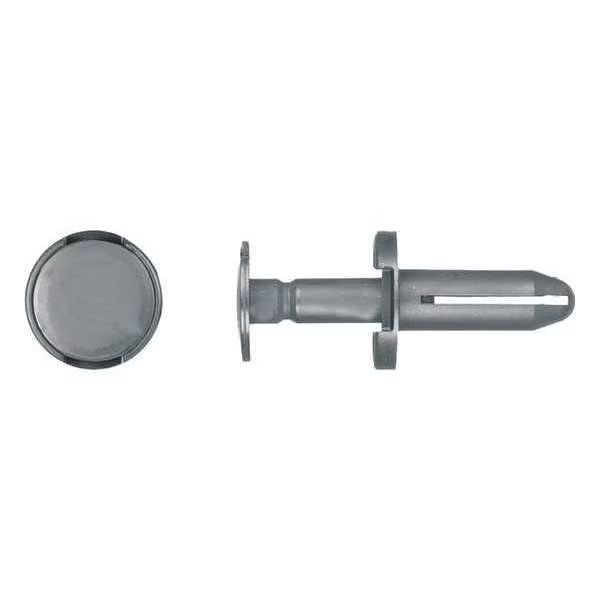 Push-in Rivet, Dome Head, 8 mm Dia., 23 mm L, Nylon Body, 25 PK, Mfr: 2133PK-A