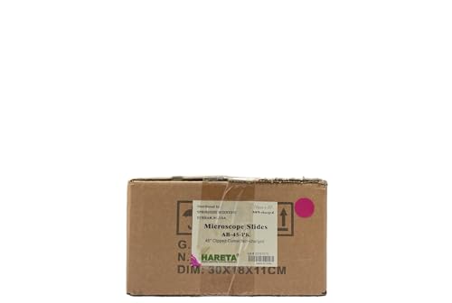 Hareta Microscope Slides, Non-Charged, 45° or 90° Degree Corners, 3/4 White Glass Slides,1