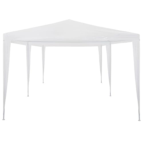 Carpa para fiestas, 3 x 6 m, polietileno, color blanco, con marco de acero, robusta carpa para jardín, mercados y eventos al aire libre, montaje rápido y resistente a la intemperie