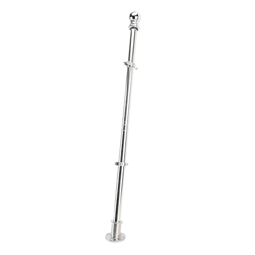 Ensemble de mât de drapeau de bateau Pssopp en acier inoxydable avec base - 3