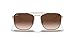 Ray-Ban Unisex RB3588 Square Sunglasses, Brown On Gold/Brown Gradient Dark Brown, 55 mm