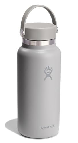 Image of Hydro Flask Water Bottle - Insulated Stainless Steel - Wide Mouth Flex Lid, Non Spill, Leakproof and Refillable in 32 Oz Brich Gray