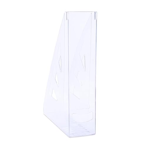 OFFICER PRODUCTS Stehsammler Modernes Design/ 10 Stück / A4 - Farbe: Transparent/Hart-Kunststoff/Durchbrochen/Schreibtisch-Organizer für Zeitschriften/Bruchsicher