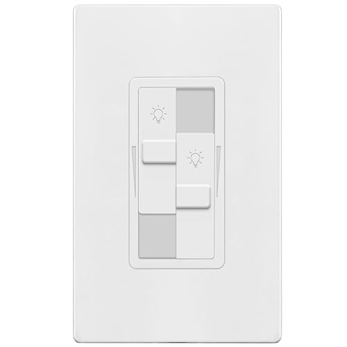 TOPGREENER Dual Load LED Dimmer Switch Single Pole White