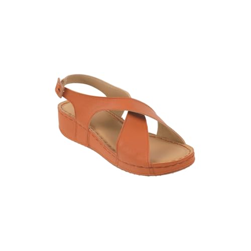 Image of Mochi Women Synthetic Leather Cross-Strap Comfort Sandal