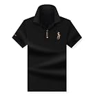 Polo Hommes Slim Fit Brodé Étiquette Entreprise Golf Causal Chemise Hommes Printemps Été Travail Base T-Shirt Hommes Couleur Pure Unique Banquet Chemise Hommes E-Black XXL