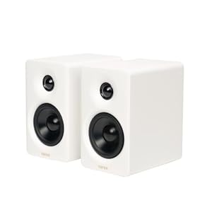 Edifier M60 Multimedia Speaker Bluetooth 5.3, 66W RMS, Hi-Res Audio & Hi-Res Wireless Audio, LDAC,3″ Mid Bass & 1″ Tweeter, USB-C & Aux Inputs, Compact Desktop Speaker – White