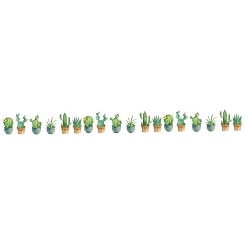 UKCOCO 3 Pegatinas De Pared De Pvc Para Infantil Diseño De Macetas Extraíbles Con Diseño De Cactus Y Plantas En Maceta Color Verde