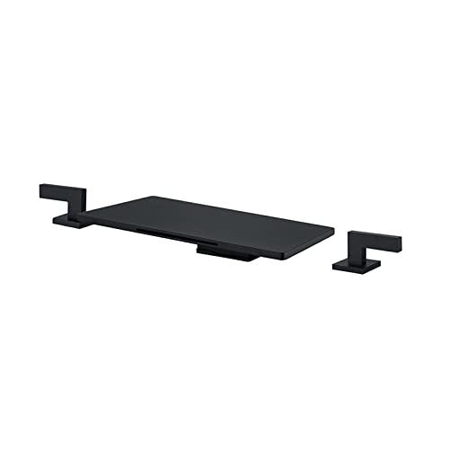 GLYYR Grifo de Baño de Cascada, Grifo de Lavabo de Baño Generalizado, Manijas 2 Montadas en Cubierta, Grifo Mezclador de Lavabo de 3 Agujeros Grifo de Baño de Tocador de Lavabo de Granja,Matte Black Cover