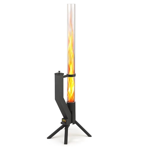 GARDENFLARE Feuerrohr Klassik – Edelstahl Feuersäule und Pelletfackel für Tolles Ambiente-Feuer – Terrassenheizer und Gartenkamin Alternative für...