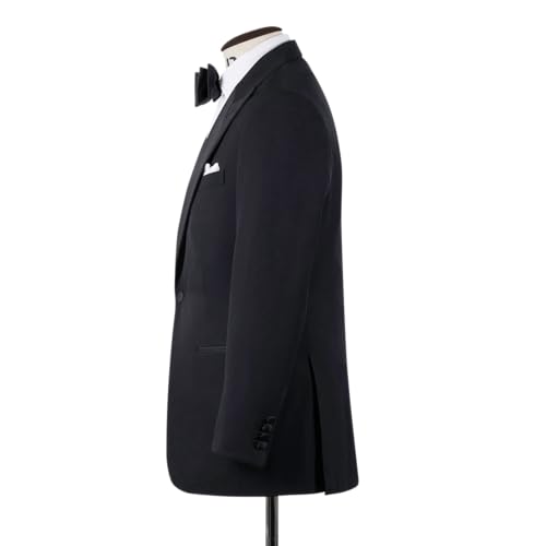 Men's Tuxedo Suit Slim Peaked Lapel Single Breasted Blazer Black Jacket Pants Set for Wedding，Business,Prom,Party3