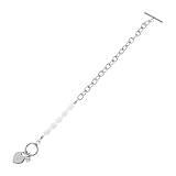 Milisten Edelstahl Herz Armband Damen mit Perlen und Zirkonia Verstellbar Glänzend Romantisches Schmuckstück für Geschenk und Alltag Komfortabler Verschluss Modische Kettenkombination