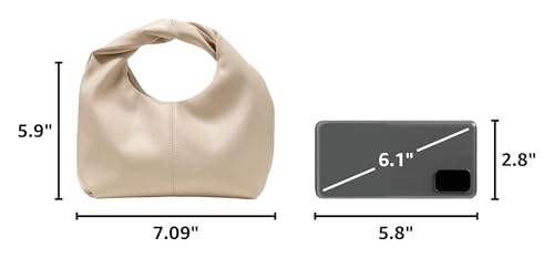 Image of Verdusa Women's Ruched Boho Mini Handbag Clutch Purse Dumpling Pouch Bag Apricot One Size