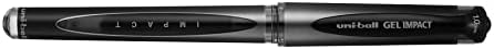 Uni-Ball 218990000 UM-153S Signo Impact Gel Pens with Rubber Grip, Black Gel, 1mm Nib (Pack of 12)