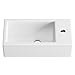 OCEALAGOON 18 x 10 White Porcelain Corner Rectangle Vessel Sink, Wall Mount, Modern, Small Bathroom Sink, 17.7W x 9.6D