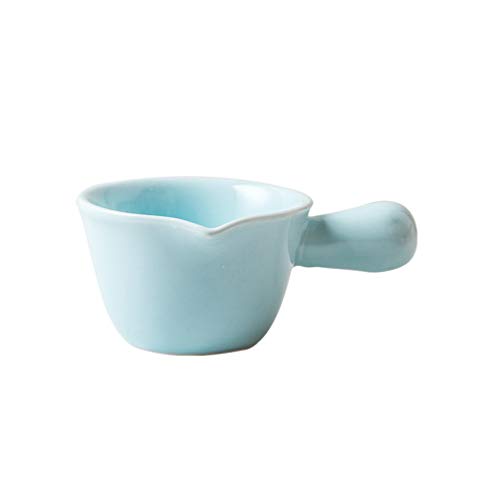 DOITOOL Ceramic 70ml Mini Saucepan for Single Serve Microwaveable Cooking Pot Ceramic Cookware Milk Pan
