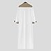 Thobe for Men Kaftan Muslim Clothes Kurta Robe Nightgown Tunic Fashion Wedding Long Sleeve Plus Size with Pockets Bathrobe Soft Crewneck Solid Fitted Bathrobe Khaki