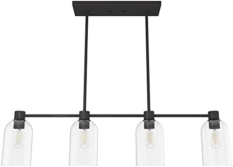 Hunter - Lochemeade 4-light Noble Bronze, Large Chandelier, Dimmable, Linear Shaped, for Bedrooms, Kitchens, Dining, Living Rooms - 19720