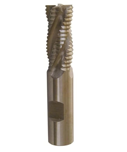Drill America DWC - Fresa de extremo de desbaste (1/4 - 2), 1-3/8 inches Cutting Length, 9/16 inches Cutting Diameter, 3-3/8 inches Length, 1/2 inches Shank, 1