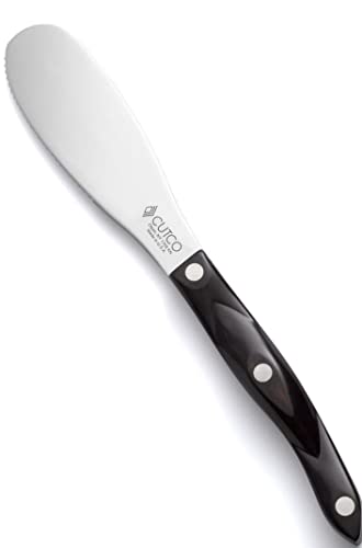 Cutco Model 1768 Spatula Spreader. . . . . 4.9" Double-D® Serrated Edge Blade..............5.1" Highly Engineered Thermo-Resin Handle In Classic Brown (Sometimes Called Black). #TOP1