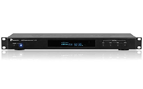 Technical Pro Professional AM FM Digital Tuner with 60 Stations Storage, Space-Saving & Compact Design, Remote Control, Preset Times ON Off, & LED Light