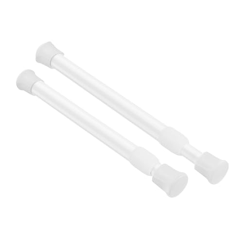 Tension Rod, 2PCS Net Curtain Rod, 40-70cm Small Tension Rod for Curtains, No Drill Curtain Pole Extendable White Small for Kitchen, Windows, DIY Projects