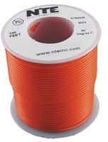 NTE Electronics WH24-03-100 Hook Up Wire, Stranded, Type 24 Gauge, 100' Length, Orange