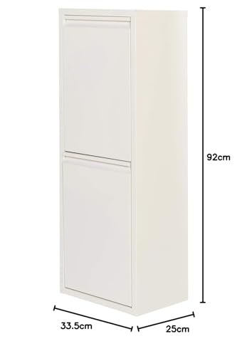 WELL HOME MOBILIARIO & DECORACIÓN 2-komorowy metalowy kosz na śmieci i recykling, 2x17L (34L) matowy biały