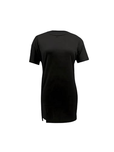 Robe à manches courtes Floerns avec col rond et coupe courte fendue