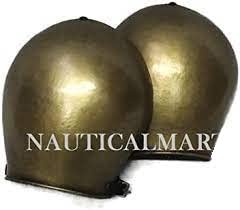 SCA LARP Brass Simple Spaulders Pauldrons