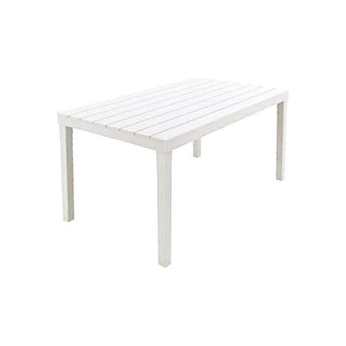 Dmora - Table d'extérieur Vasto, Étagère à manger rectangulaire, Table de jardin polyvalente intérieure et extérieure, 100% Made in Italy, 138x78h72 cm, Blanc