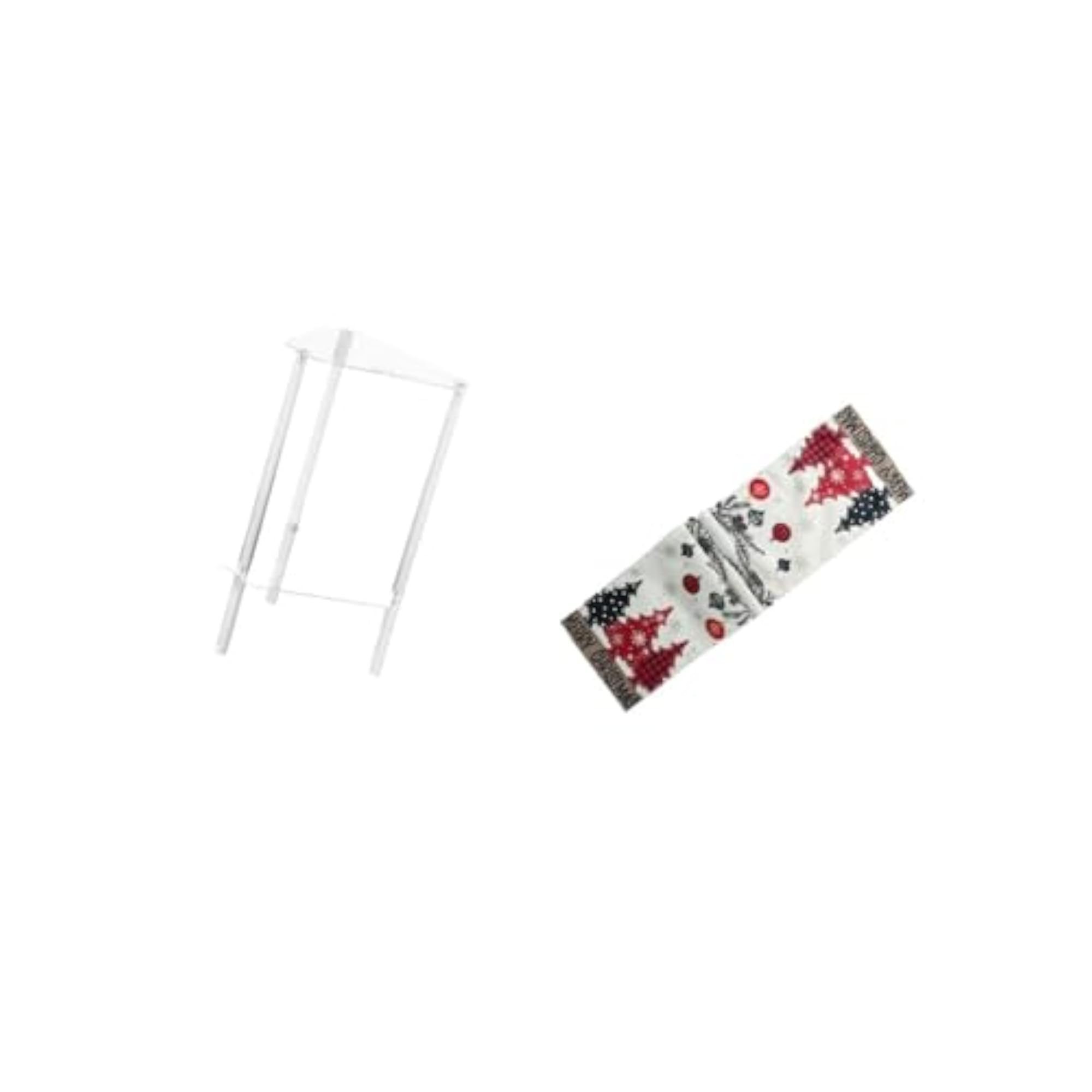 Minimalist Clear Acrylic Nightstand with Christmas Table Runner