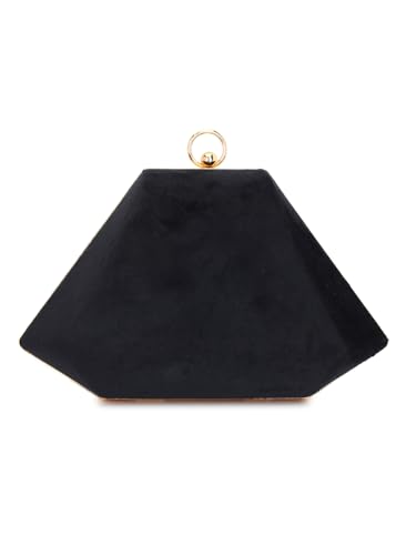 Image of TOOBA Handicraft Women's Box Clutch Bag Purse | Designer Solid Color Bag, Bridal Purse & Party Handbag Design & Jeweled Clasp - Wedding & Special Occasion Clutch