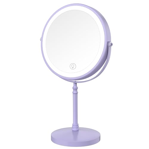 Image of DEIOVWXS Makeup Mirror, Rechargeable Vanity Mirror with 3 Lights, 1X /10X
