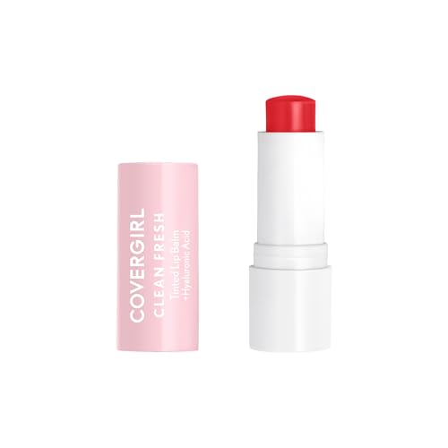 CoverGirl Clean Fresh Tinted Lip Balm, Vegan Formula, Hydrating, Natural Finish, Cruelty Free, You’re the Pom, 1 Count