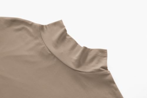 Image of Kindcall Womens Slim Fitted Mock Turtleneck Tops Long Sleeve Lightweight Base Layer Shirts