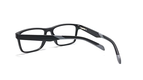 Óculos Armação De Grau Retangular Masculina Com Molas Nas Hastes Jc-1006 Cor: Preto-Cinza