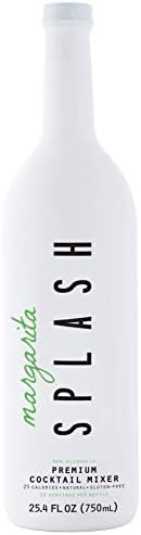 SPLASH Margarita Premium Cocktail Mixer| 25.4 Fl Oz Total | Low Sugar and Low-Calorie Non-Alcoholic Cocktail Mixer | Gluten Free, Keto-Friendly