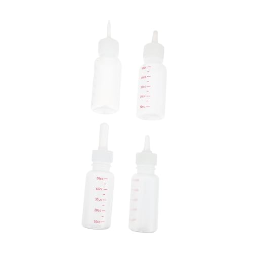 Hemoton Pet Feeding Bottles 4pcs Cat Dog Nursing Bottles Silicone Safe Healthy for Newborn Kitten Puppy