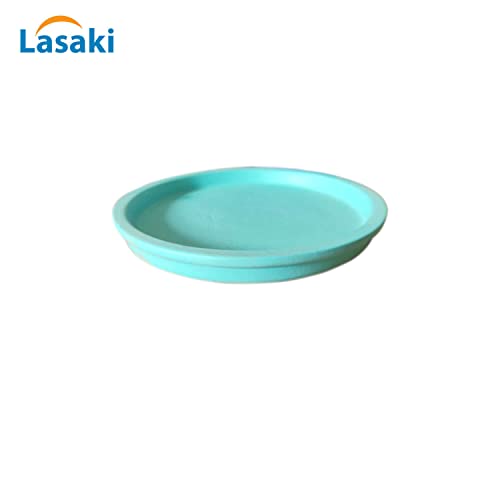 Image of Lasaki Round Ceramic Trays (Plates Saucers) for Pots, planters, Flower, Succulent(Set of 2,Aqua,3.5 inch) R3.5(Plants not Included)