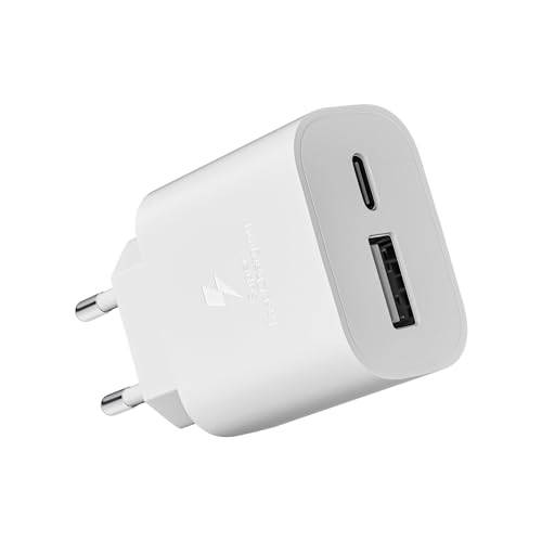 USB C Ladeger&auml;t, 25W 2-Port USB-A und USB-C Adapter Schnellladeger&auml;t Netzteil f&uuml;r Apple iPhone 17/16/16e/16 Pro/15/16/ Pro Max/16 Plus/15 Plus/14 13 12 11 SE XS XR, iPad, Stecker Mehrfach Charger